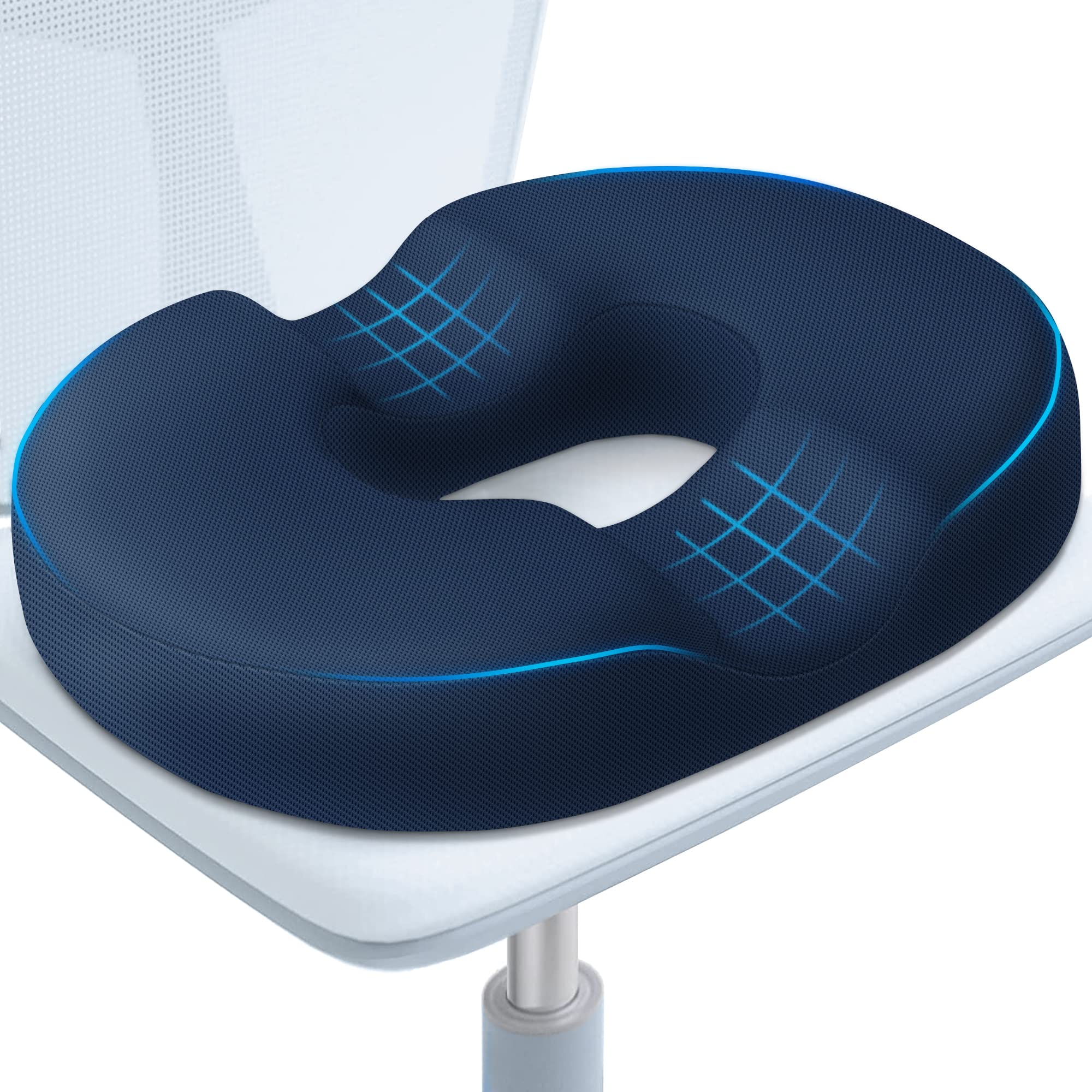 BlissTrends cojín donut frontal mostrando la forma ergonómica y comodidad
