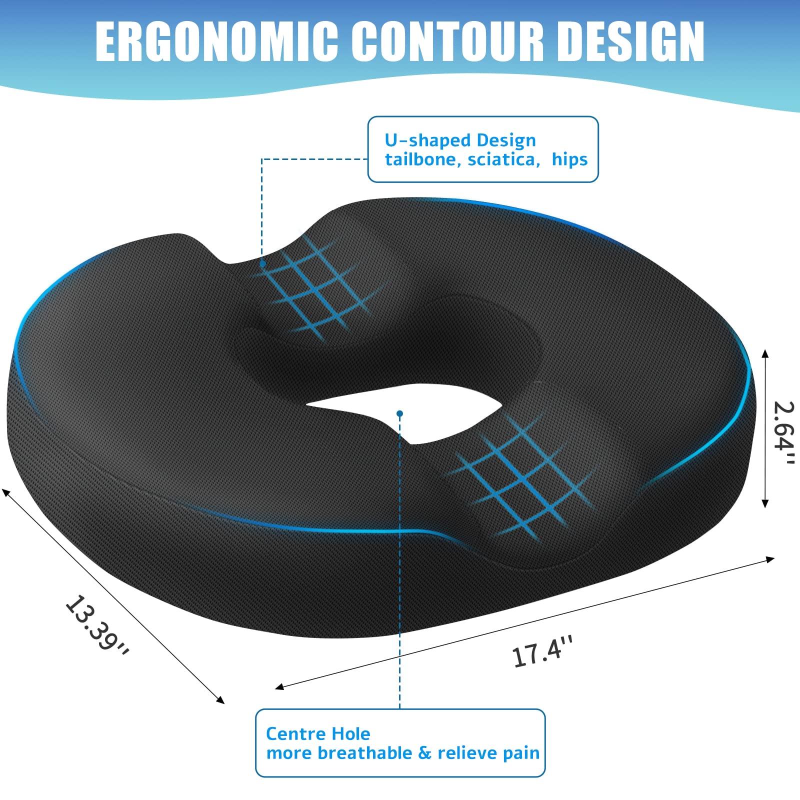 BlissTrends textura de espuma viscoelástica que ofrece soporte adaptable