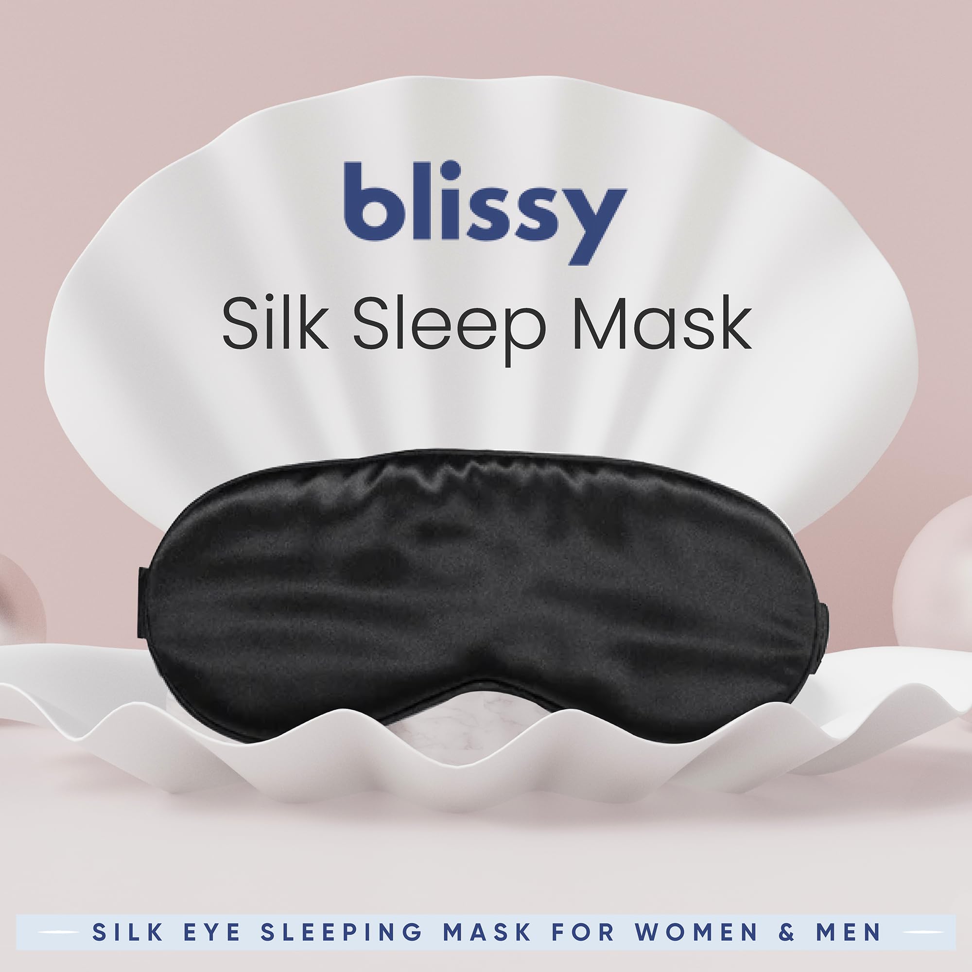 BLISSY ambiente dormitorio con antifaz sobre almohada para rutina nocturna relajante