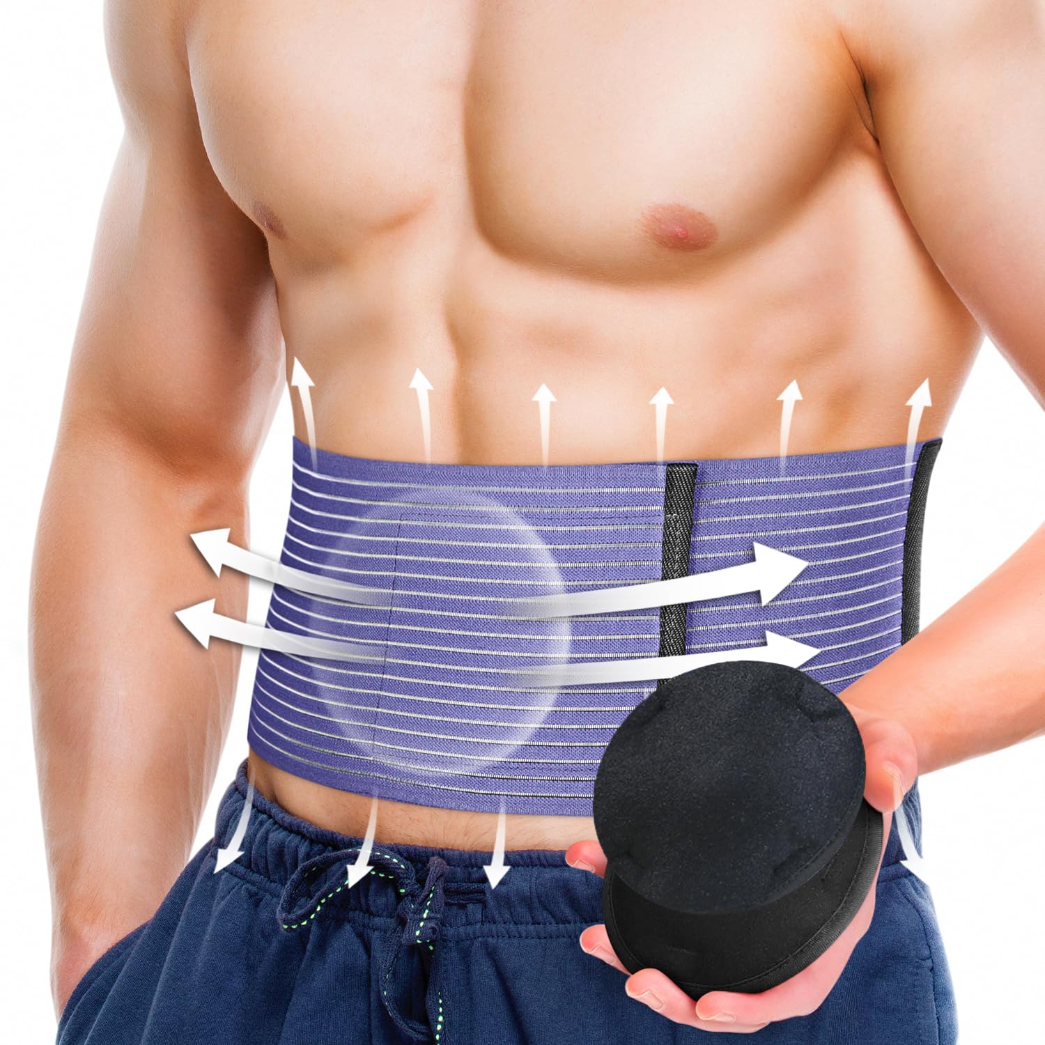 BLITZU vista frontal del cinturón mostrando soporte abdominal y contención