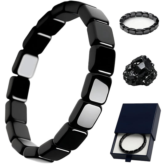 Bllatta pulsera frontal mostrando cuentas pulidas y diseño elegante