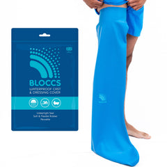 Bloccs empaque frontal mostrando el protector y beneficios de impermeabilidad