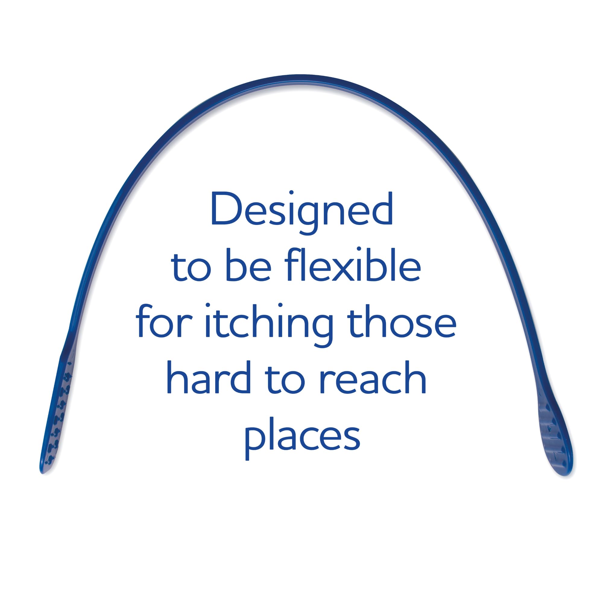 BLOCCS ItchFlex junto a una mano para comparar tamaño y facilidad de alcance