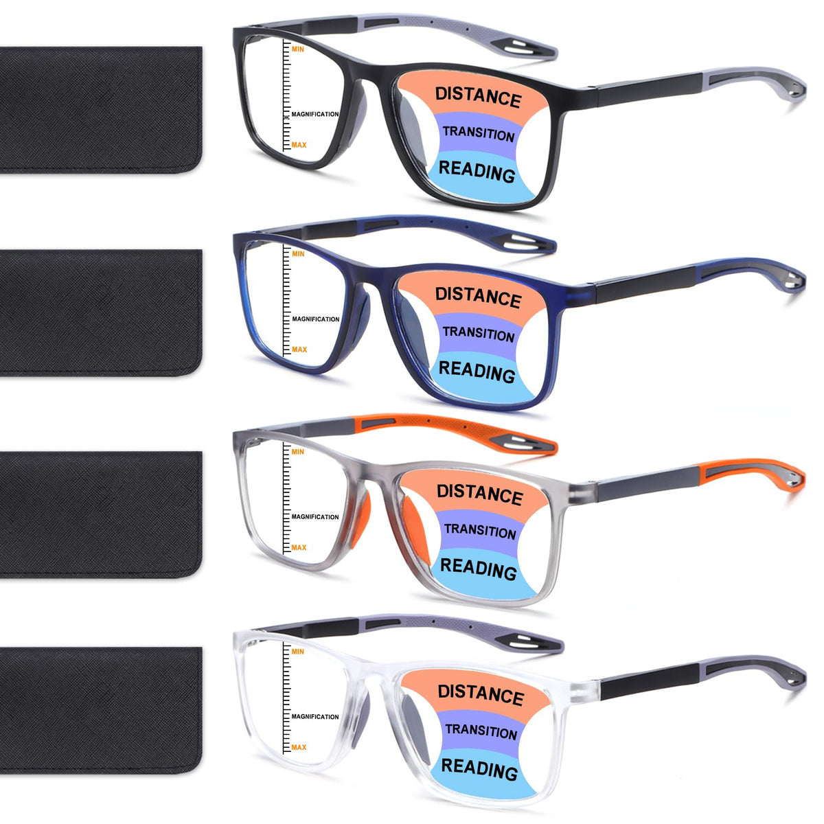 BLOEXCLU vista frontal del pack cuatro colores mostrando diseño deportivo y colores