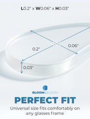 BLOOM & BLOOM aplicación en puente de gafas plásticas, sujeción estable