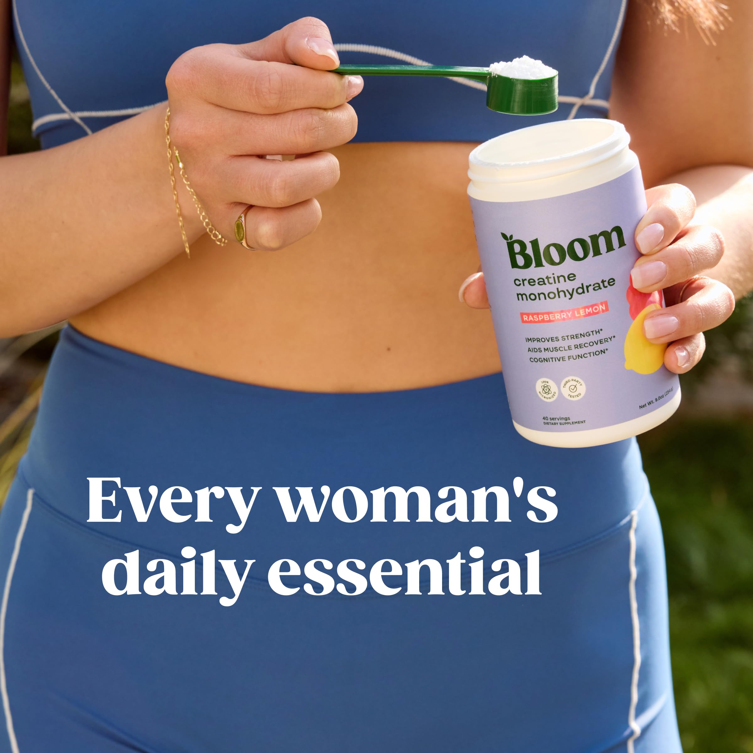 Bloom Nutrition en bolsa de deporte, ideal para rutina de gimnasio