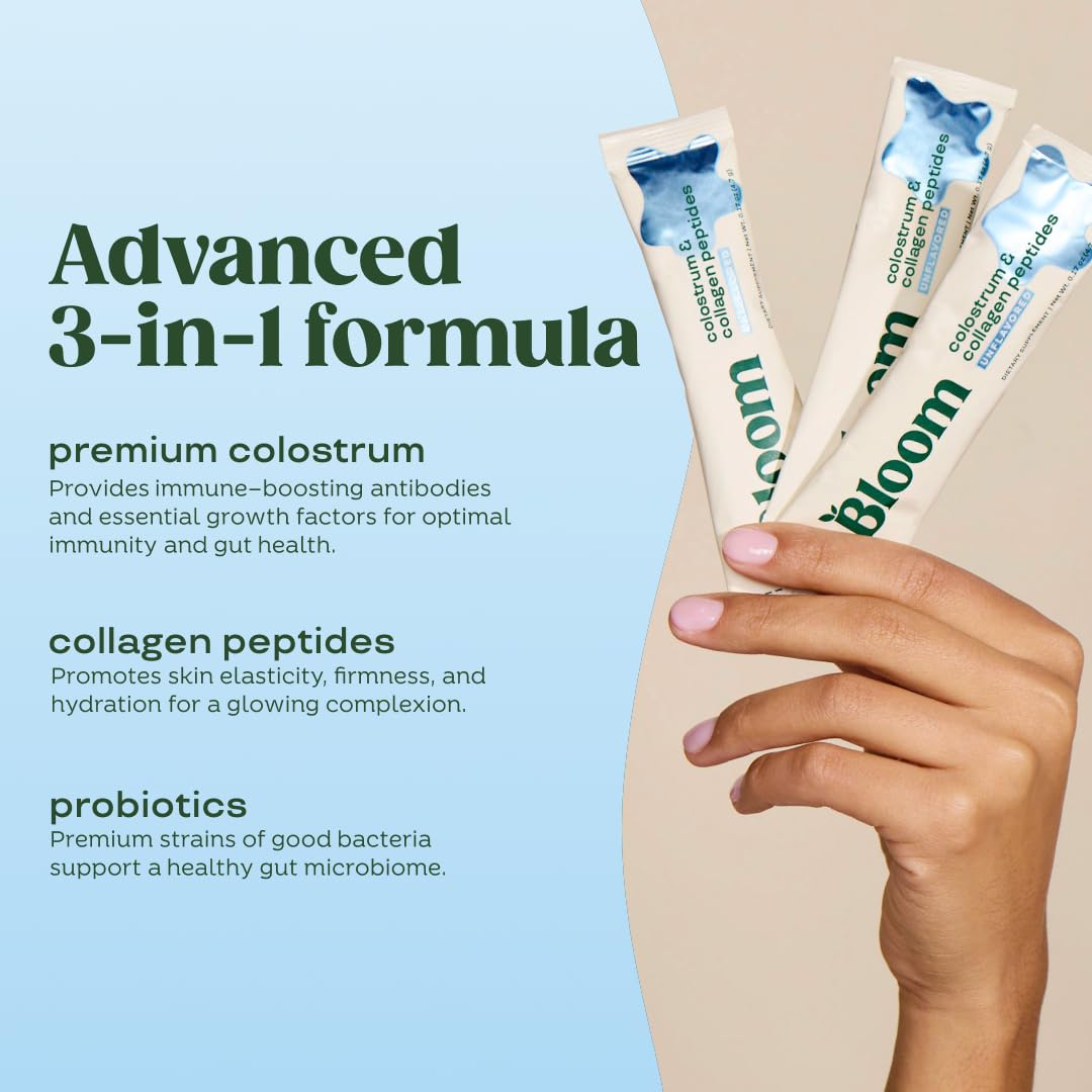 Bloom Nutrition etiqueta nutricional y lista de ingredientes clara y legible