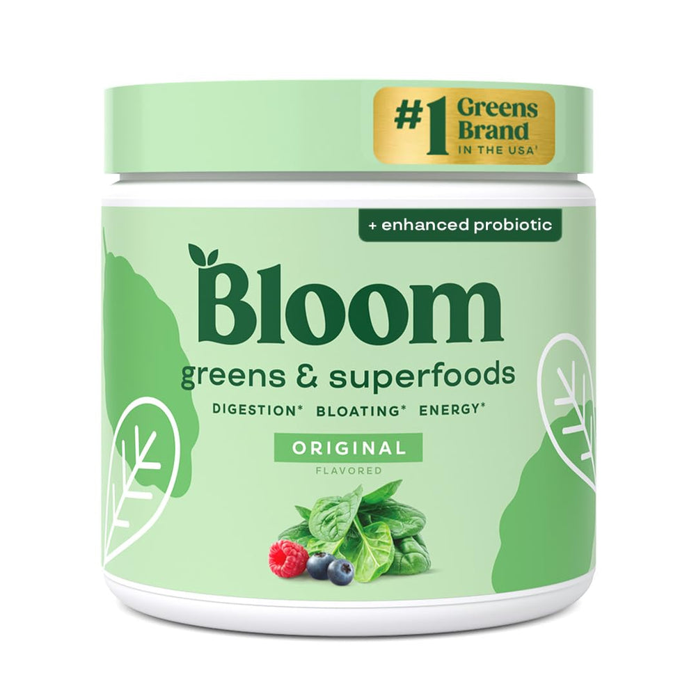 Bloom Nutrition frente del envase mostrando etiqueta y beneficios visibles