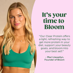 Lifestyle con Bloom Whey Clear tras entrenamiento, hidratación y proteína ligera