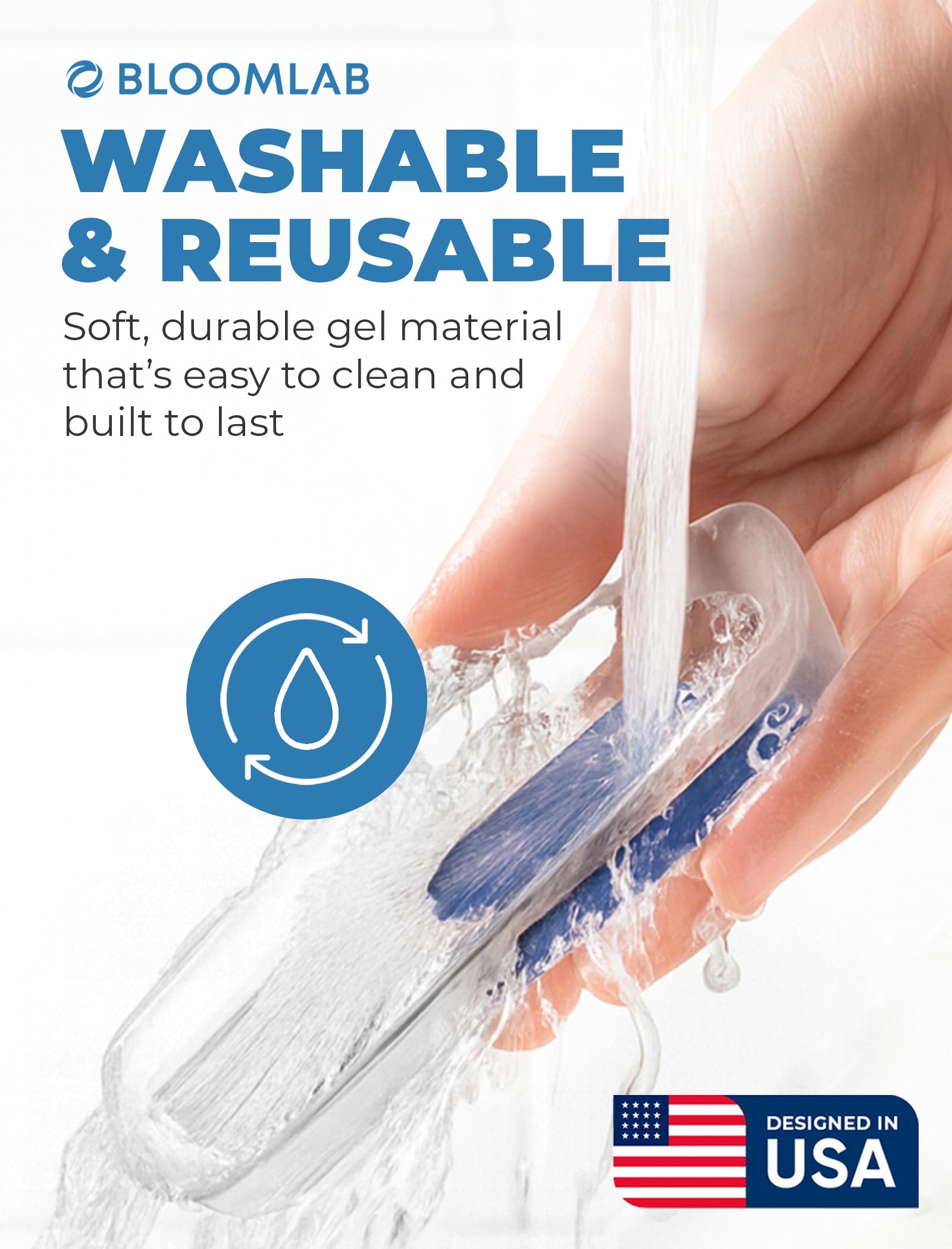 BloomLab enjuague de las copas bajo grifo para mostrar limpieza fácil