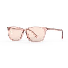 Bloomoak gafas frontal en rosa coral mostrando forma y estilo cómodo