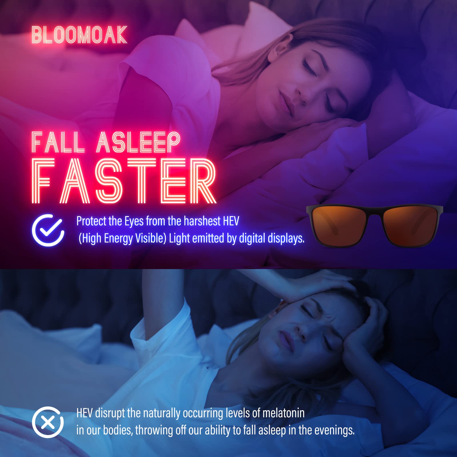 Bloomoak detalle de patillas con muelle para ajuste seguro y confort