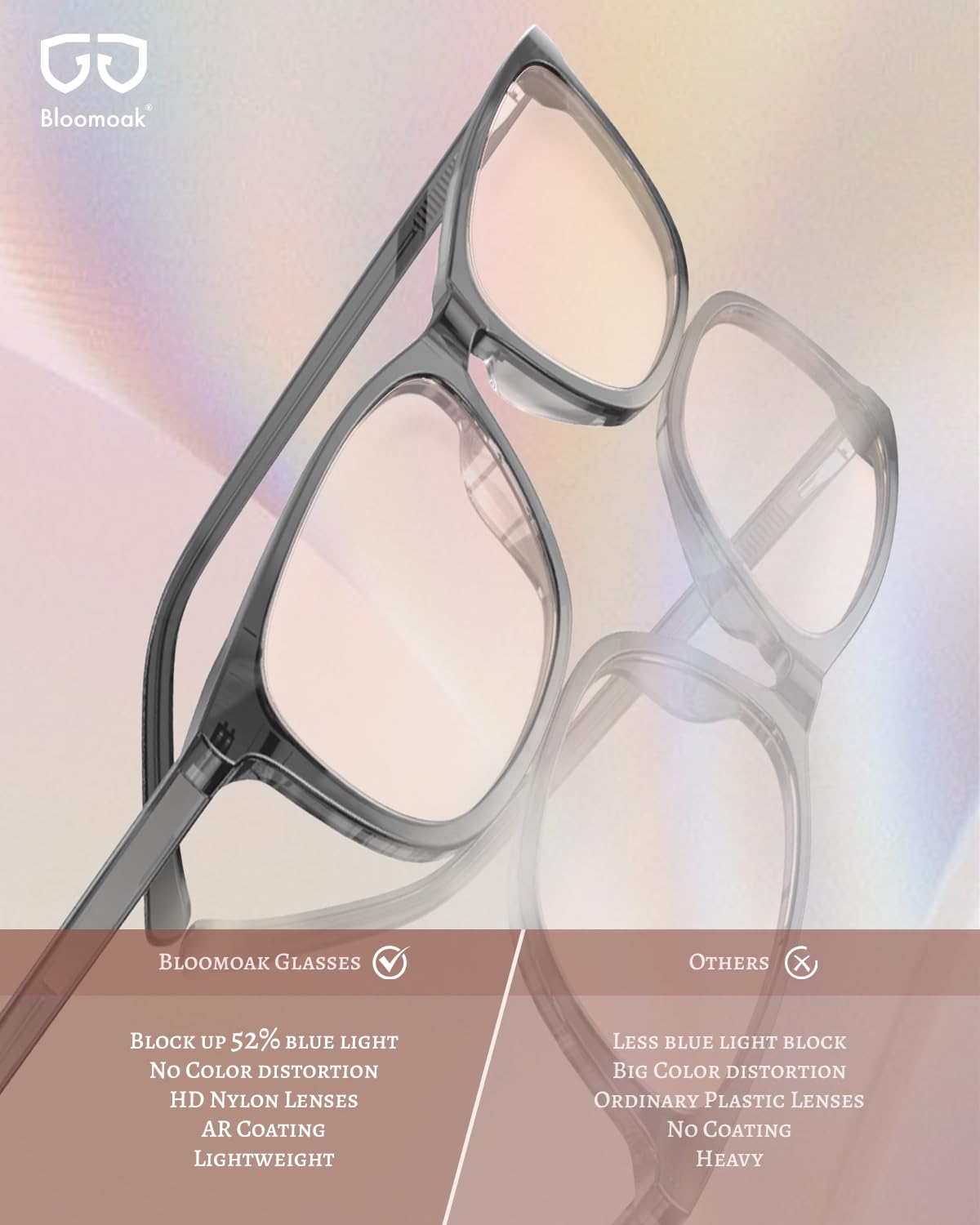 Bloomoak detalle del acetato que ofrece ajuste suave