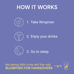 Blowfish Wingman al lado de una mano para comparar tamaño portátil