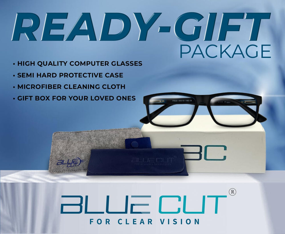 Blue Cut en entorno de oficina mostrando estilo discreto y uso profesional