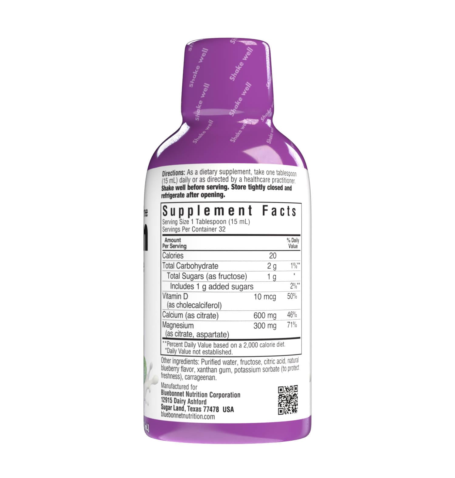BlueBonnet etiqueta con ingredientes y certificaciones para tranquilidad
