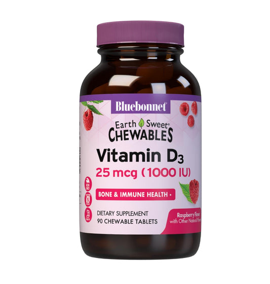 BlueBonnet envase frontal de Vitamina D3 1000 IU, alta conveniencia