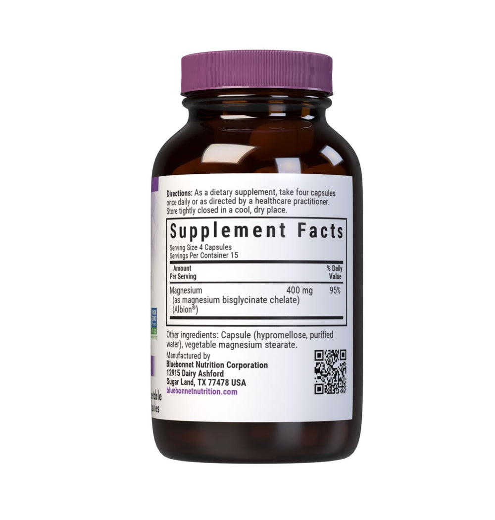 Bluebonnet detalle de etiqueta nutricional con 400 mg por porción claro