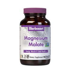 BlueBonnet frasco ámbar de Magnesium Malate mostrando conservación y protección
