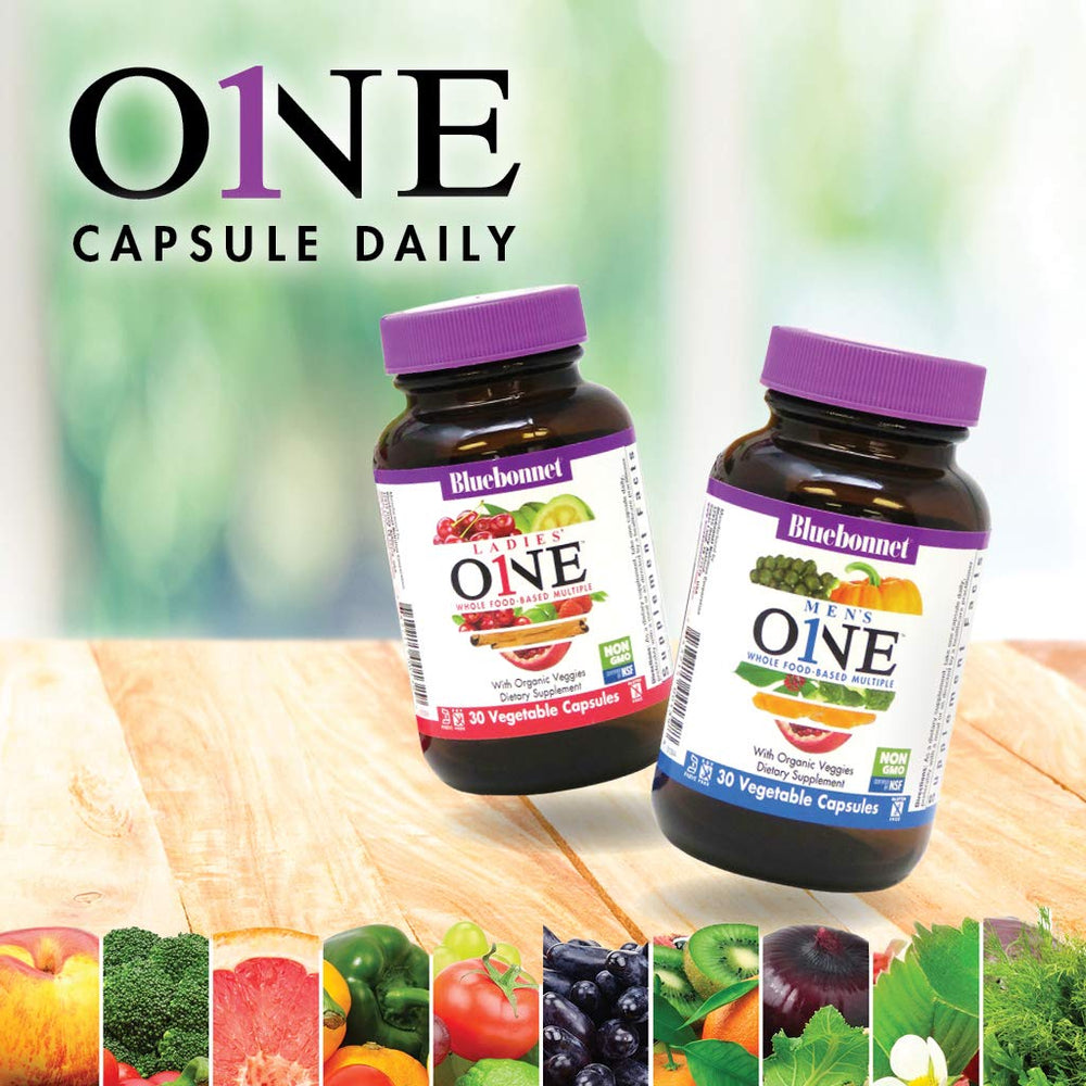 BlueBonnet One for Men: enzimas digestivas vegetales para una digestión suave.