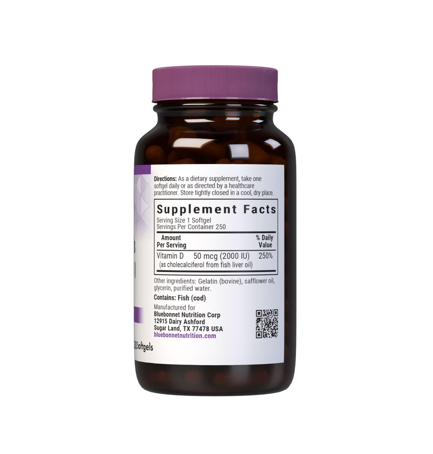 BlueBonnet softgel en primer plano muestra textura fácil de tragar