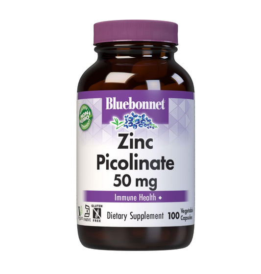 bluebonnet zinc-picolinato 50 mg cápsulas vegetales para apoyo inmunológico diario