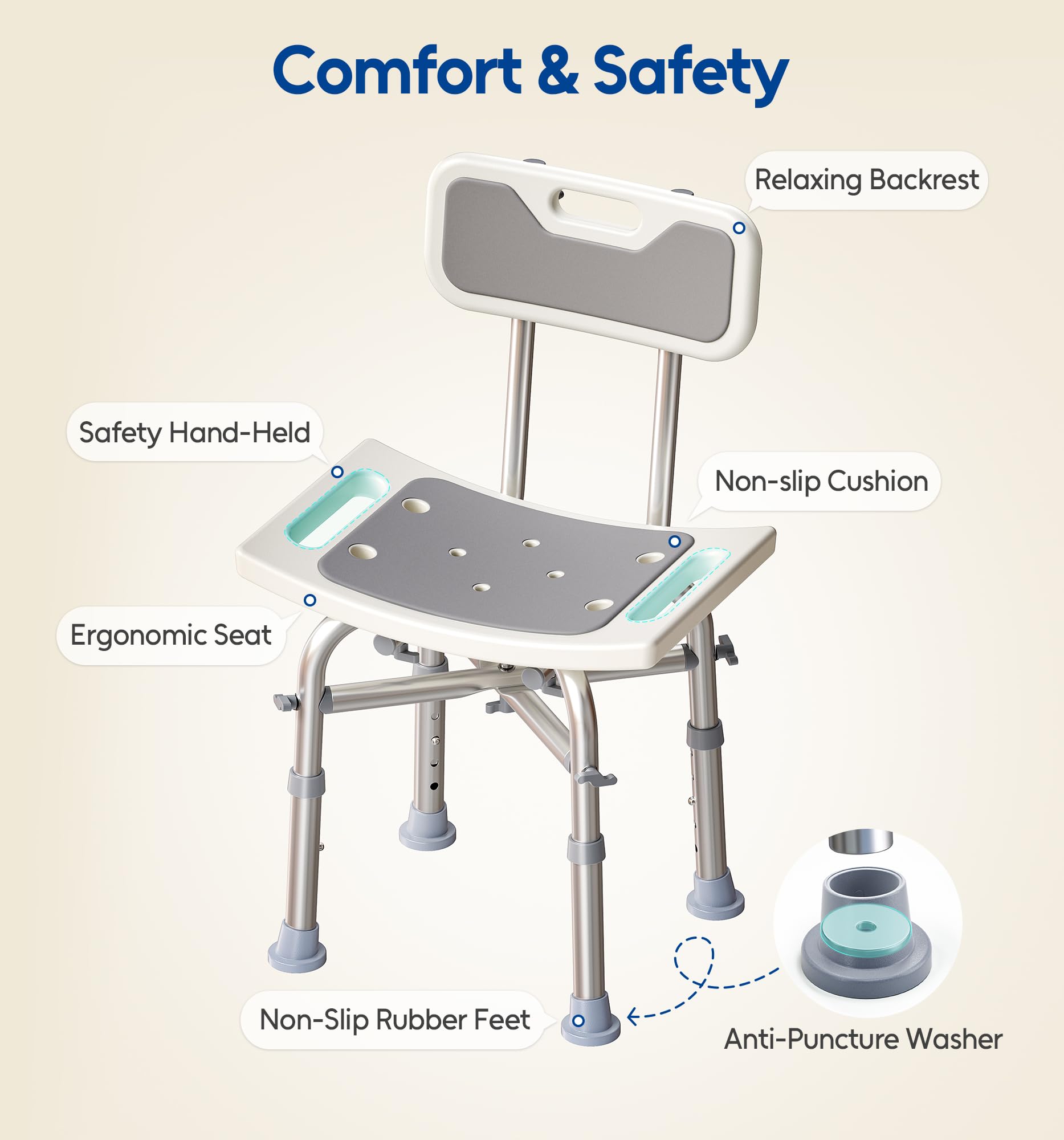 Bluelog patas exteriores con tapones antideslizantes para mayor seguridad