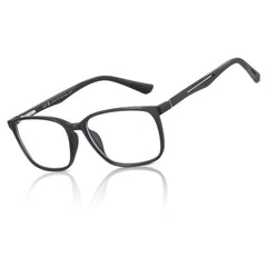 BLUEMOKY vista frontal gafas negras, estilo clásico y profesional