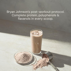 Blueprint Bryan Johnson etiqueta nutricional destacando ingredientes limpios