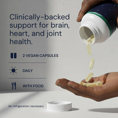 Blueprint Bryan Johnson etiqueta nutricional mostrando EPA y DHA 1:1 clara