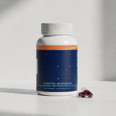 Blueprint by Bryan Johnson frasco junto a desayuno saludable para rutina matinal