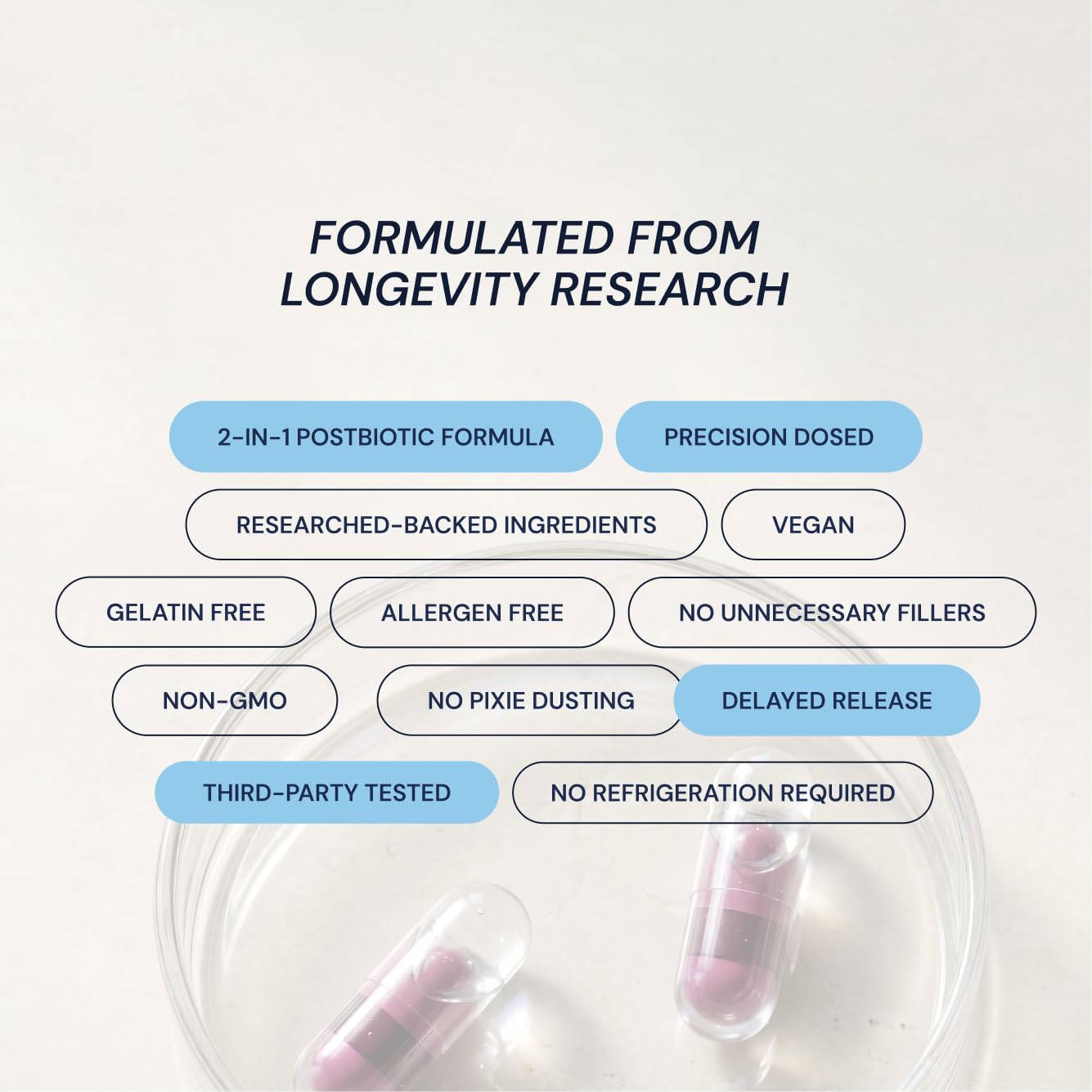 Blueprint by Bryan Johnson etiqueta con ingredientes y pruebas de terceros visibles