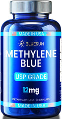 Bluesun frasco delante mostrando 90 cápsulas y etiqueta clara