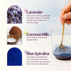 Blume ingredientes orgánicos: lavanda, manzanilla y espirulina azul