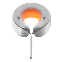 Bluvol vista frontal del masajeador mostrando diseño en C y soporte ergonómico