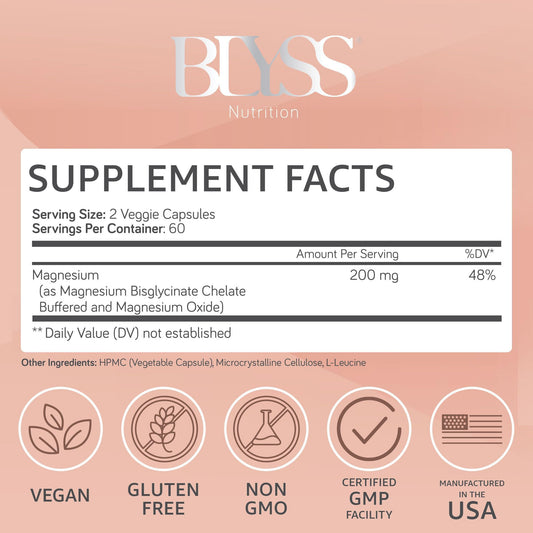 BLYSS Nutrition acercamiento a una cápsula resaltando su superficie suave