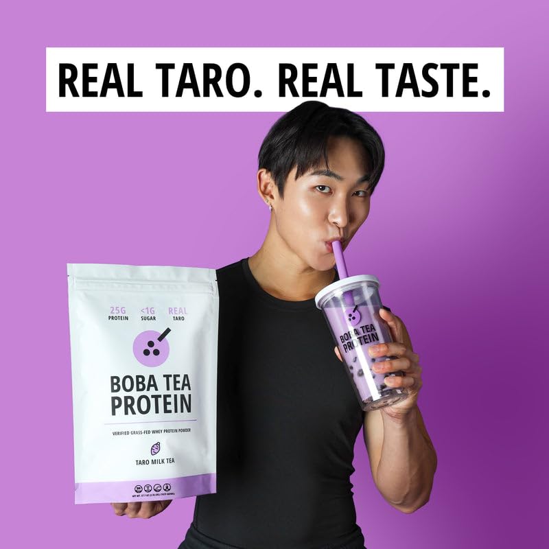 Boba Tea Protein ingredientes orgánicos taro y batata púrpura locales