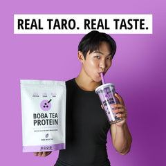 Boba Tea Protein ingredientes orgánicos taro y batata púrpura locales