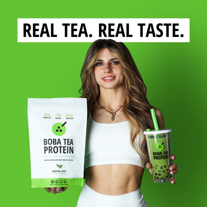 Ingredientes reales: matcha y aceite de coco usados por Boba Tea Protein