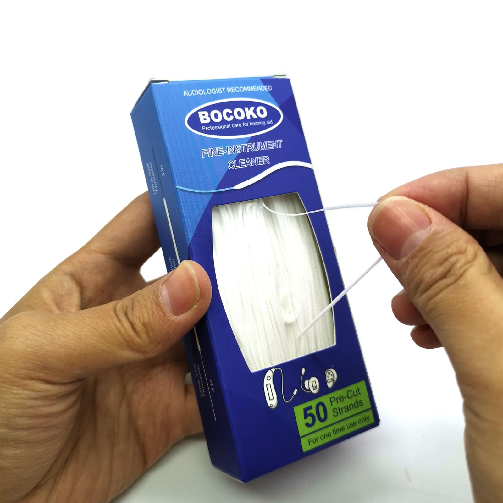 BOCOKO detalle del hilo y fibras suaves que atrapan cerumen eficazmente