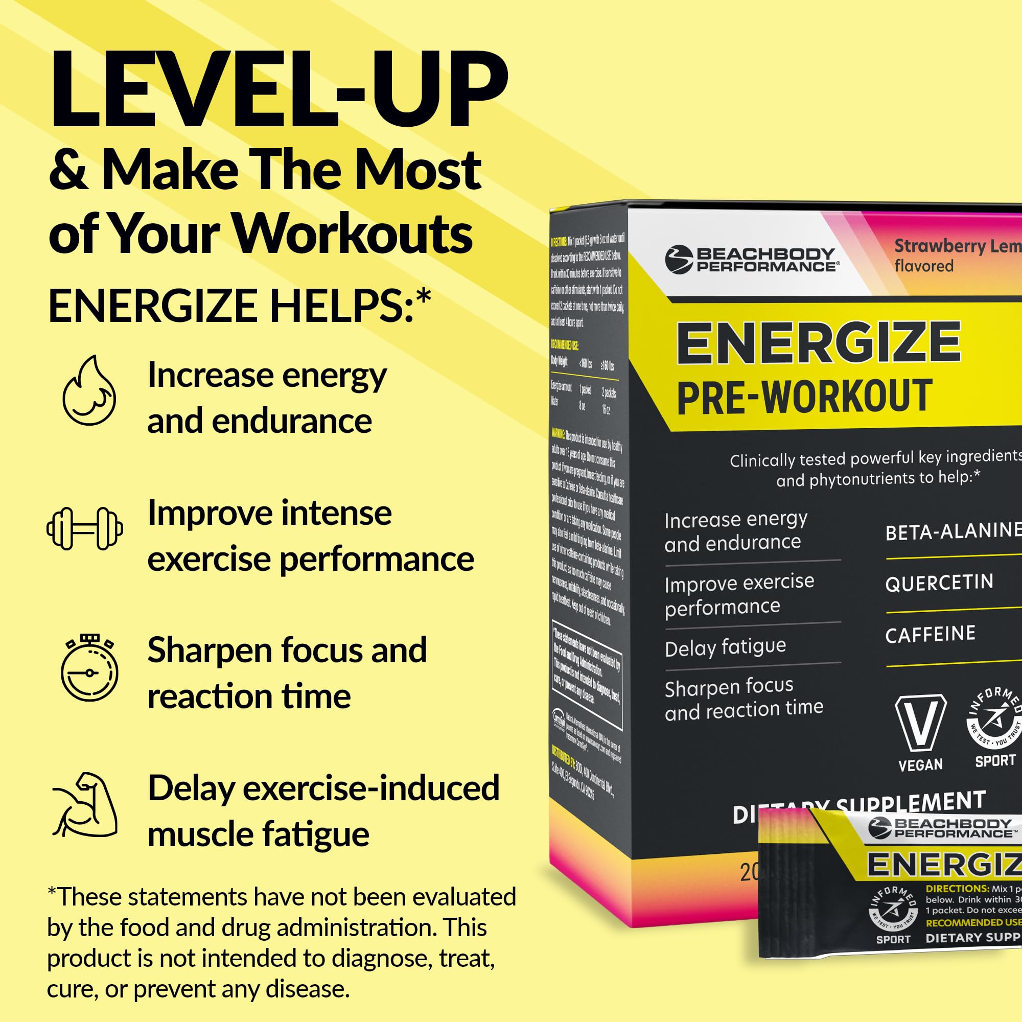 Sobre individual BODi Energize listo para llevar y mezclar rápidamente