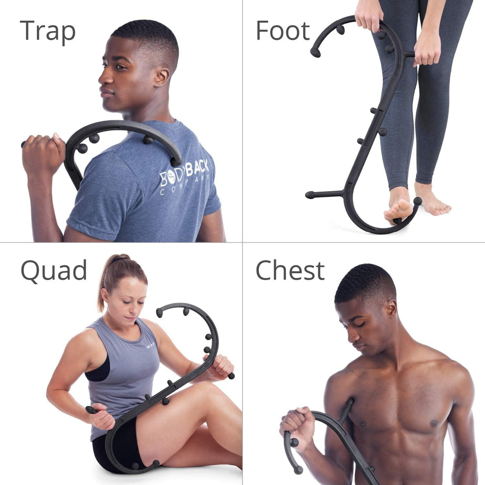 Aplicación en espalda media con Body Back Buddy para alcanzar puntos gatillo difíciles
