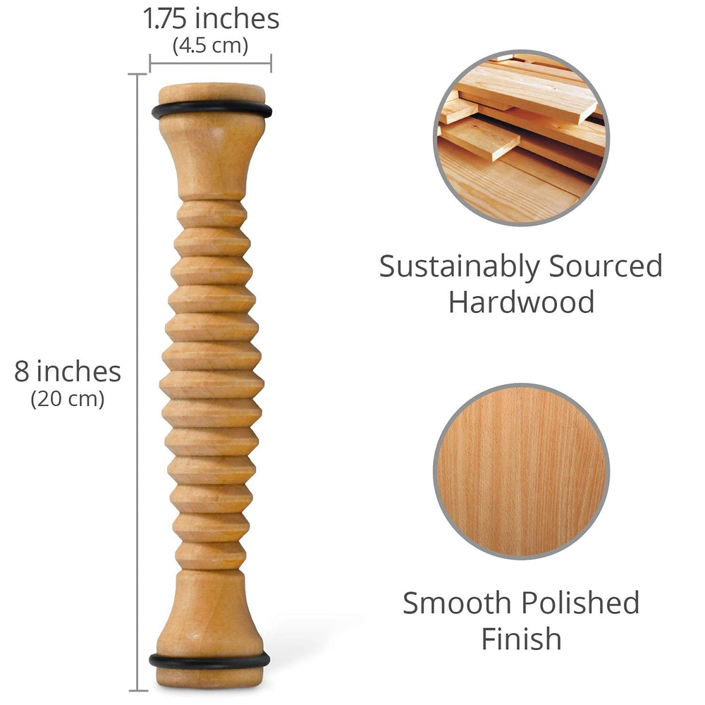 Body Back rodillo en uso bajo el pie para alivio y estimulación