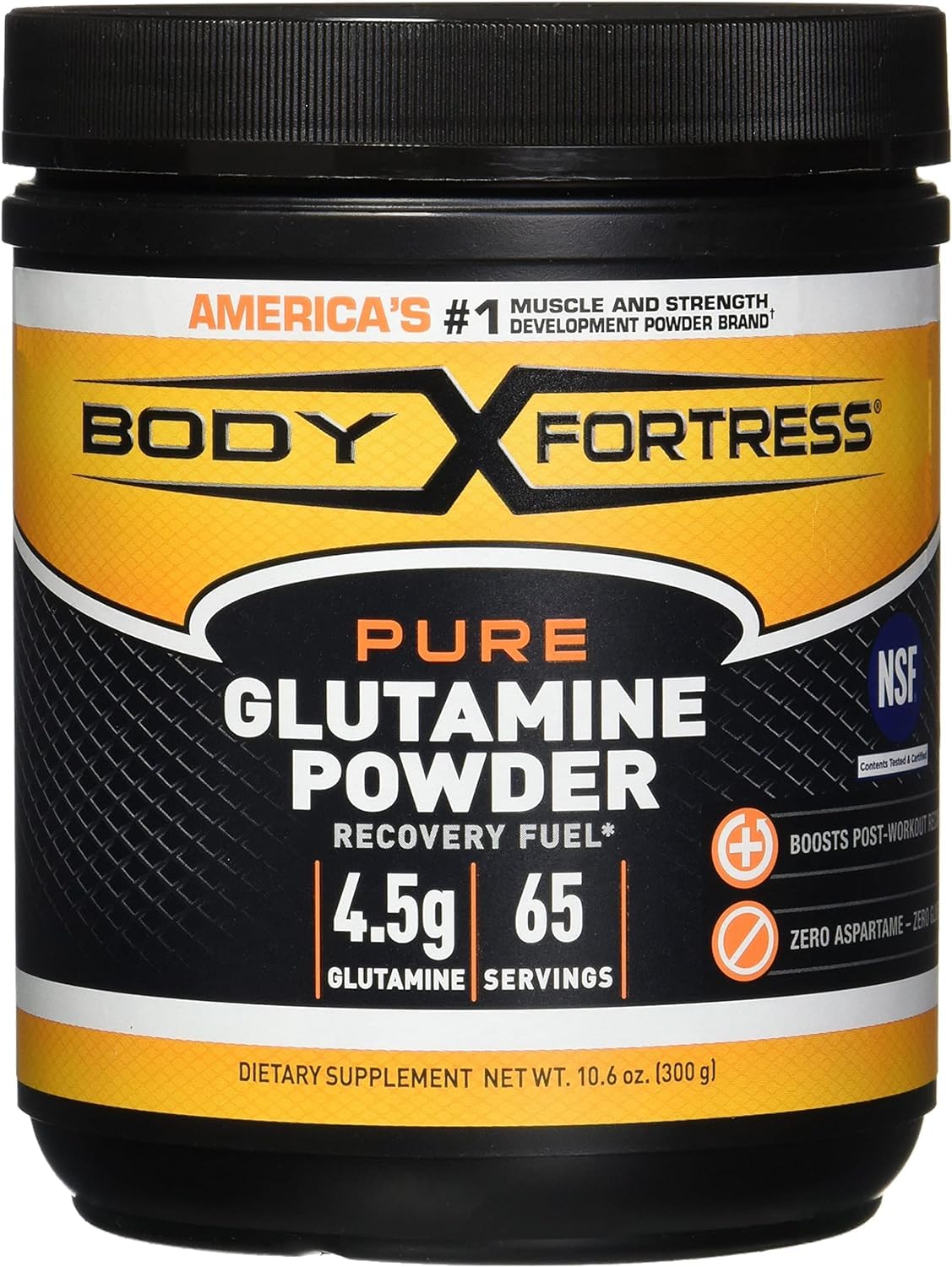 Body Fortress frasco frontal, etiqueta clara y beneficios visibles