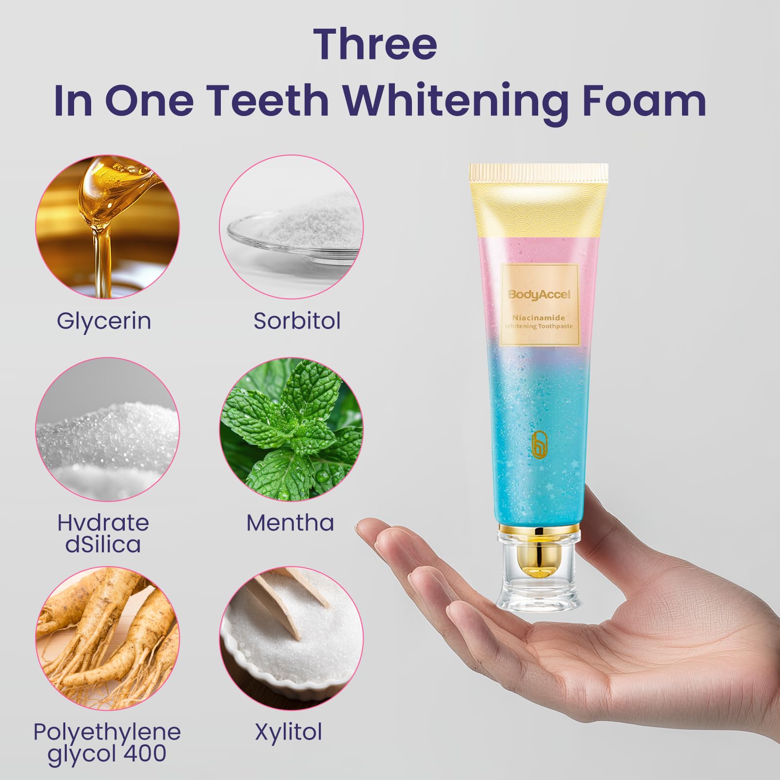 BodyAccel persona cepillando dientes para aliento fresco prolongado