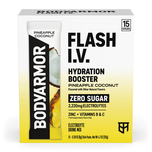 BODYARMOR stick abierto mostrando el polvo fino y facilidad de disolución