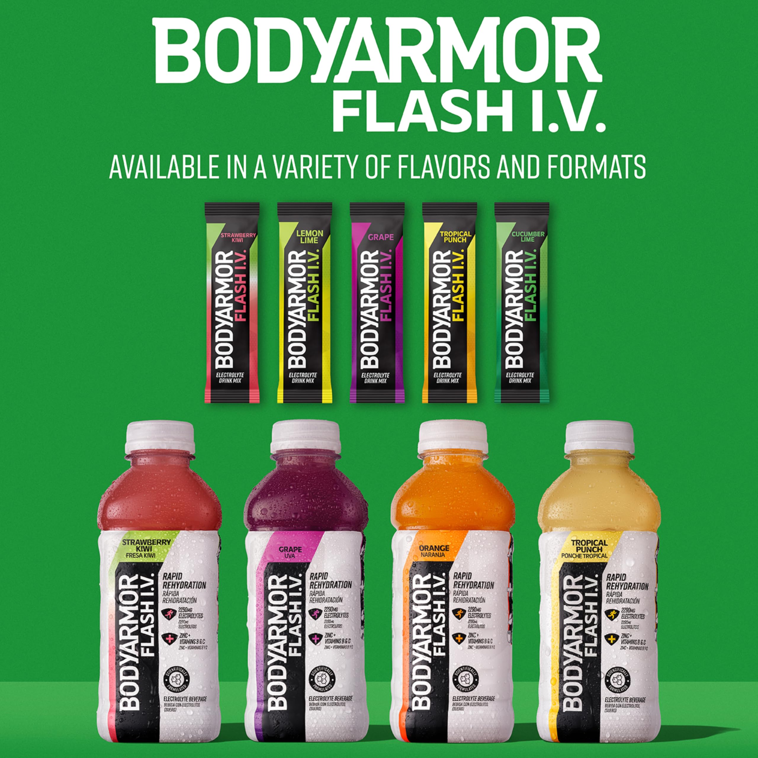 BODYARMOR persona en gimnasio usando el sobre para reponer líquidos