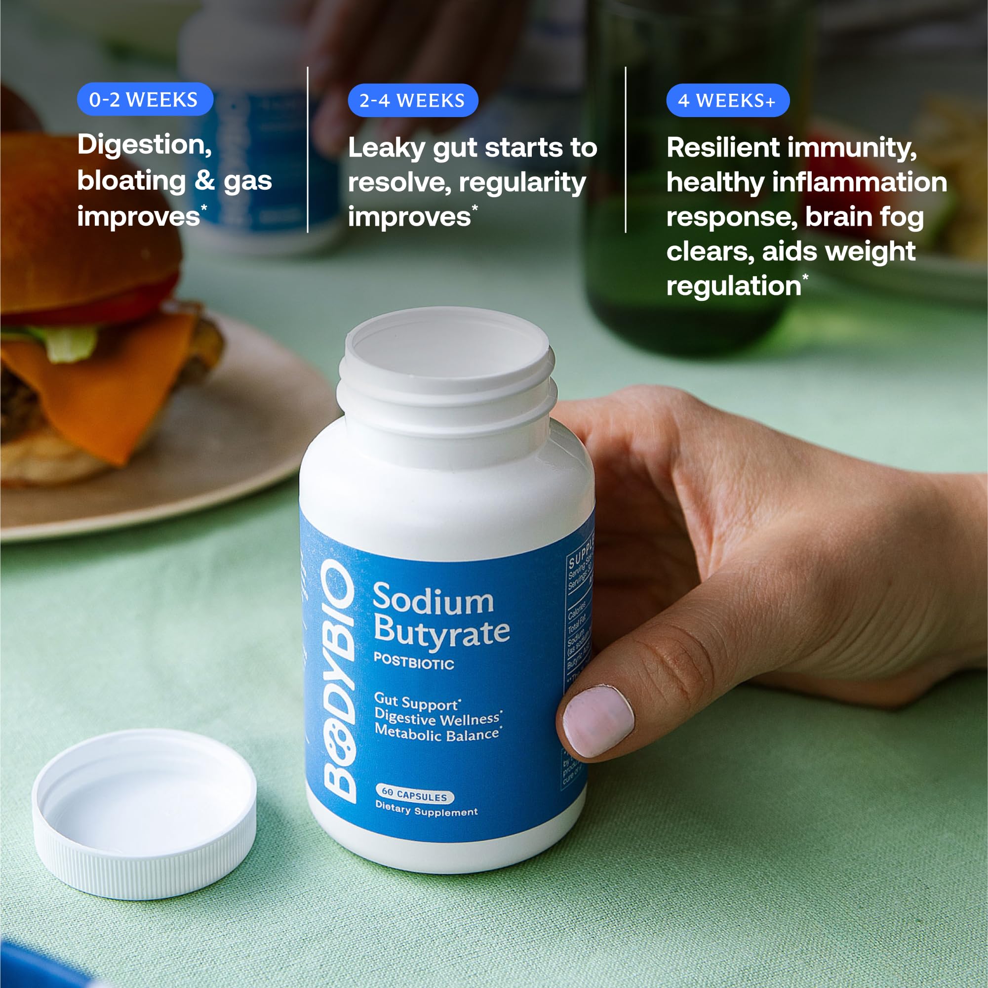 BodyBio etiqueta nutricional ampliada, transparencia de ingredientes