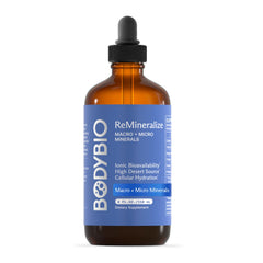 BodyBio ReMineralize frente del envase mostrando pureza y diseño