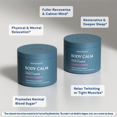BodyHealth producto Body Calm en mesita de noche estilo relajante